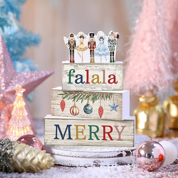 Lineshading 4 Pcs Christmas Table Decorations Wooden Nutcracker Fairy Ballet - Image 2