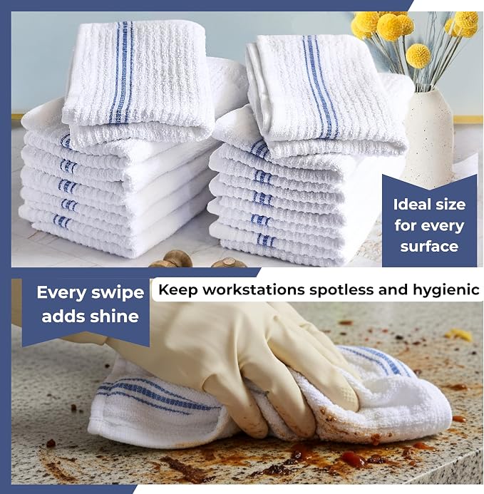 White Cotton Bar Towels For Kitchen - Image 4