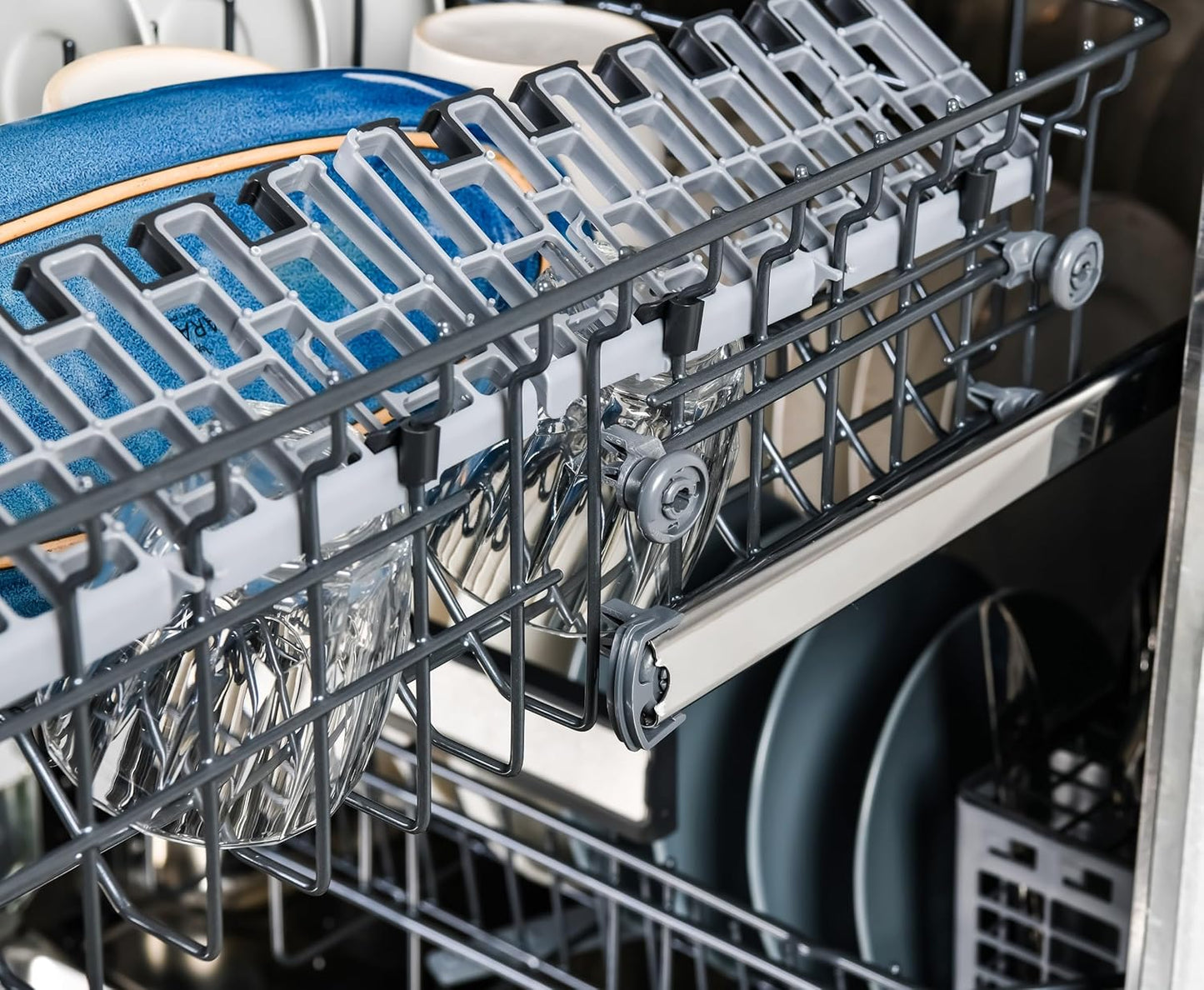 Kenmore 24" Built-in Stainless Steel Tub Dishwasher EasyFlex Third Rack, TurboDry, SmartWash & Reach-Thru Handle-15 Place Settings-45 DBA, Energy Star Certified, Fingerprint Resistant