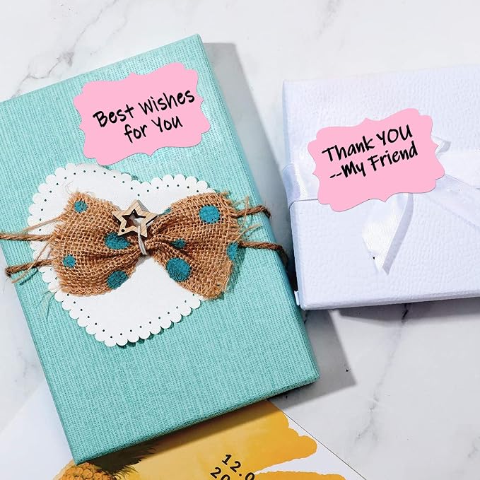 2 x3 Pink Label Stickers, Self-Adhesive Gift Tag Stickers, Write on Blank Labels - Image 4