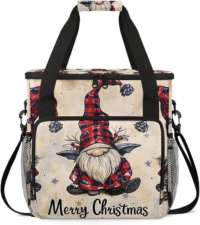 Christmas Gnome Coffee Maker Carring Bag, Large Insulated Storage Organizer by Home