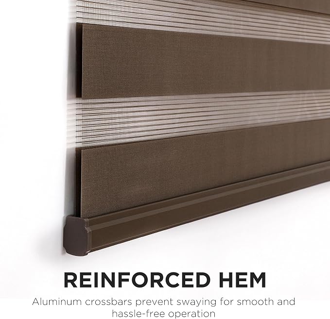 Joydeco No Drill Zebra Blinds for Windows, Cordless Day & Night Dual Sheer - Image 6