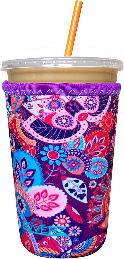 Iced Coffee Sleeve, Insulated Neoprene Cup Sleeve, Fits a 24 Oz. Coffee Cup by Koverz