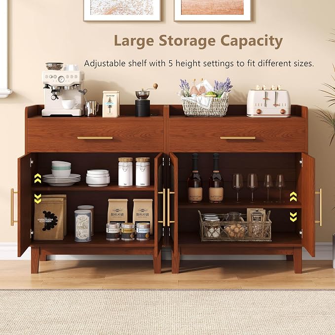 60" Rattan Sideboard Buffet Cabinet - Image 4