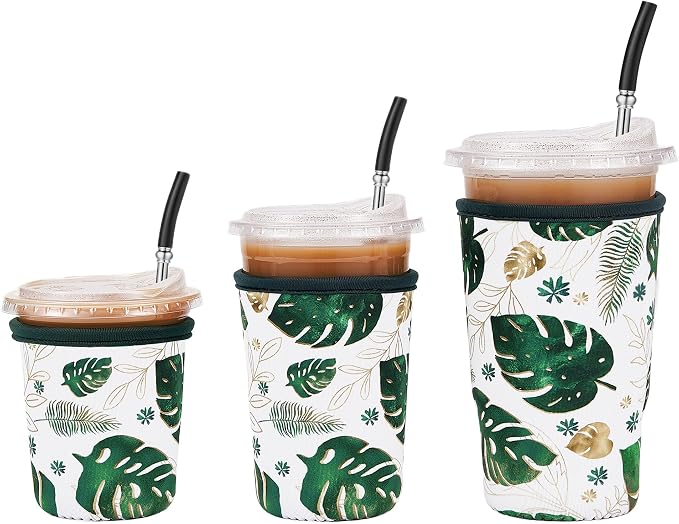 3 Pack Iced Coffee Sleeve Reusable by Cavllson