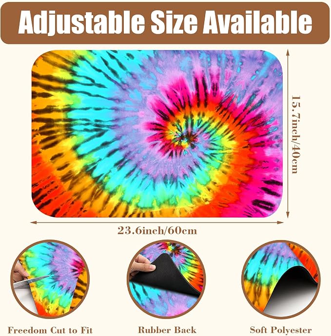Dish Drying Mat Colorful Tie Dye Coffee Bar Mat - Image 2