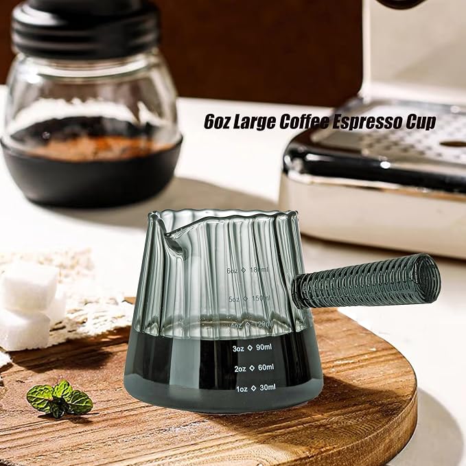 FANTESTICRYAN 6OZ Measuring Cup, Ribbed Borosilicate Glass Espresso Cup - Image 8