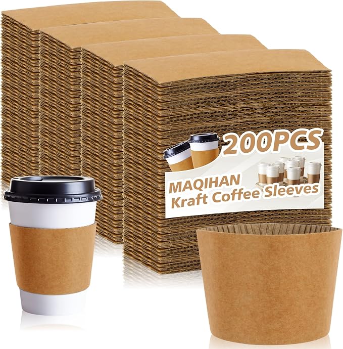 MAQIHAN 200PCS Coffee Cup Sleeves by MaqiIhanCustomOfficial