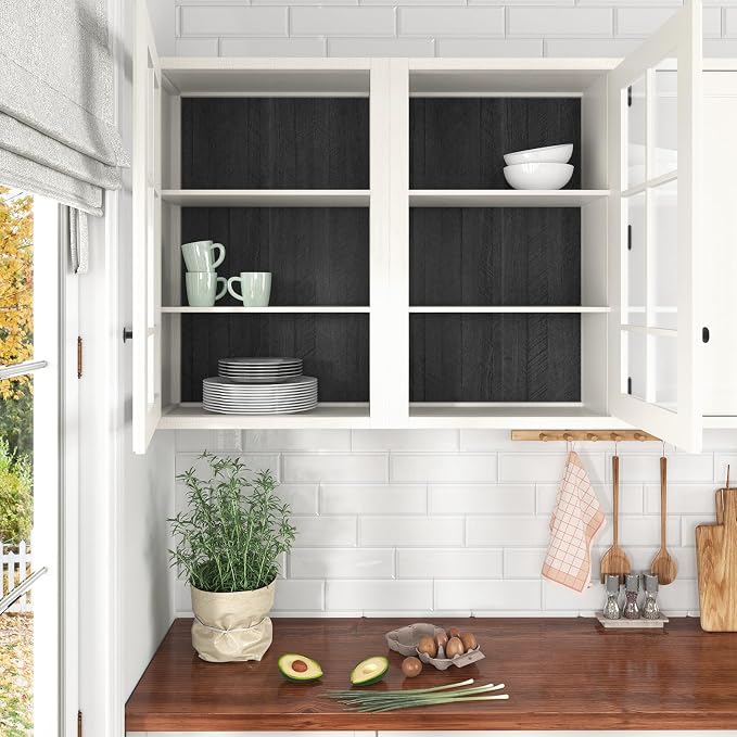 WESTICK Black Wood Countertop Contact Paper Self Adhesive Kitchen Wood Contact - Image 5