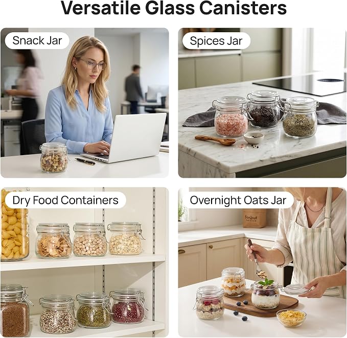 Vtopmart 3 Pack 16oz Short Glass Jars - Image 6