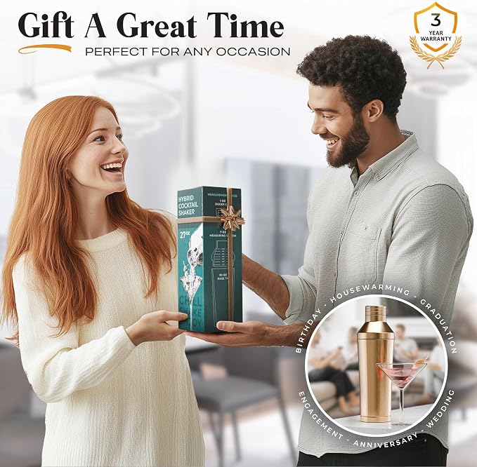 BARE BARREL Insulated Cocktail Shaker Set | Double Wall Stainless Steel | - Image 8
