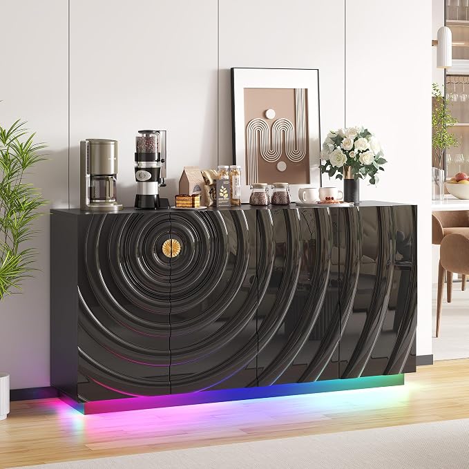 Vlsrka 63" Kitchen Sideboard Buffet Cabinet - Image 9