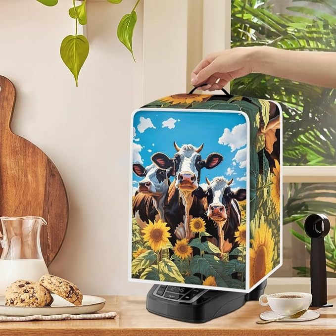 Cow Sunflower Coffee Machine Covers Anti Dust Covers - Image 5