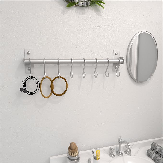 Dseap Kitchen Utensil Holder Hanger, Pot and Pan Rack Wall Mounted, Kitchen Rail - Image 5