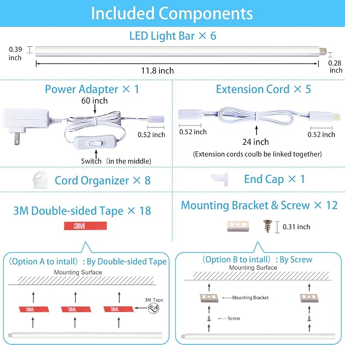Under Cabinet Lights, Plug in, Seamlessly Linkable 12 Inch, 6 - Image 6