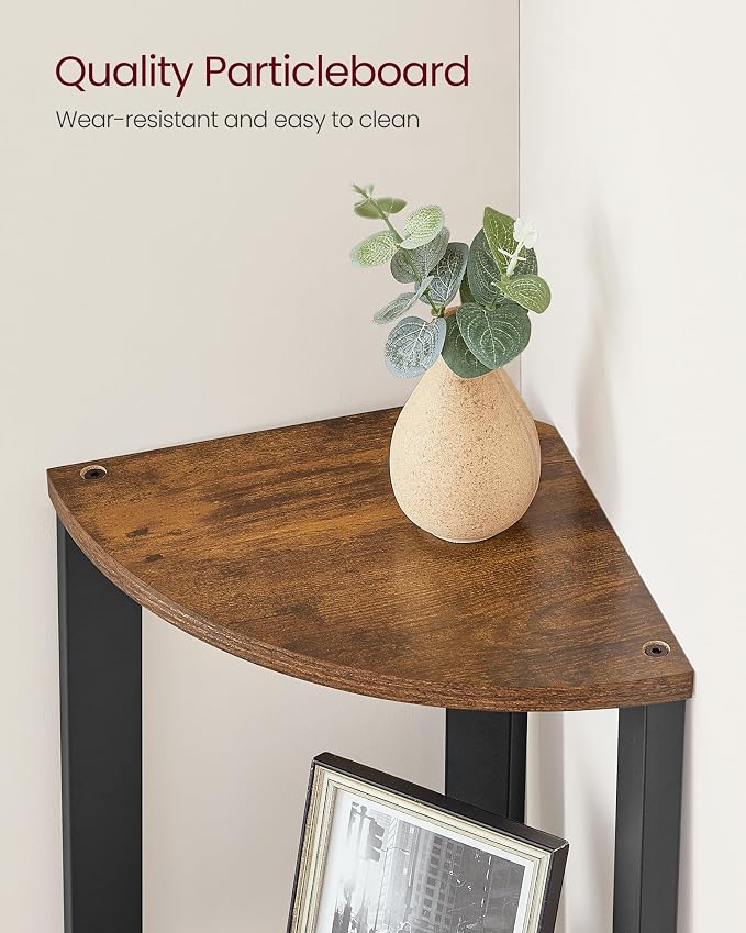VASAGLE Corner Shelf Stand, 4-Tier Corner Bookshelf, Industrial Ladder Shelf - Image 6