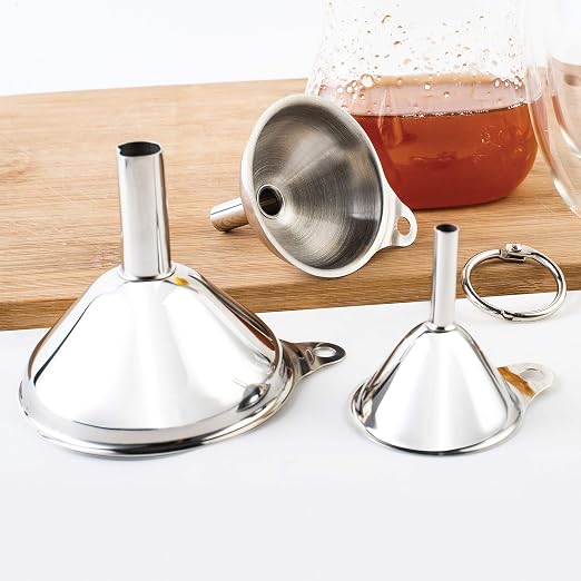 Fox Run Metal Kitchen Funnel Set, and 1.5" Stainless Steel Funnels - Image 2