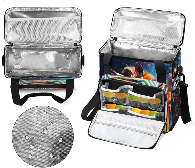 Funny Zebra Coffee Maker Carring Bag, Large Insulated Storage Organizer Case - Image 3