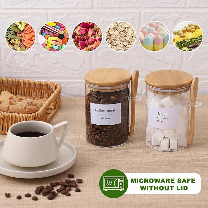 TIPGO Sugar Jar Bath Salt Container – 17 oz Glass Jar - Image 5