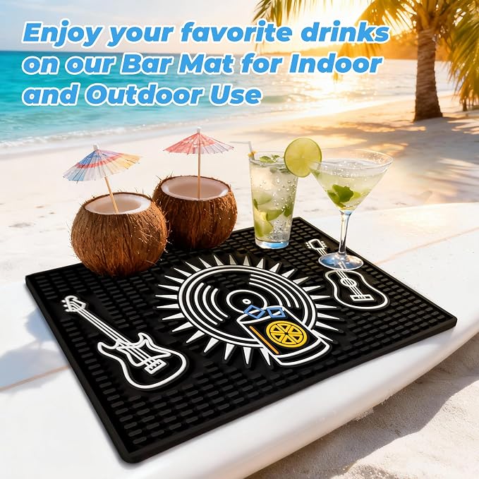 Neon Tiki Black Bar Mat 18 x 12 Inch - Image 5