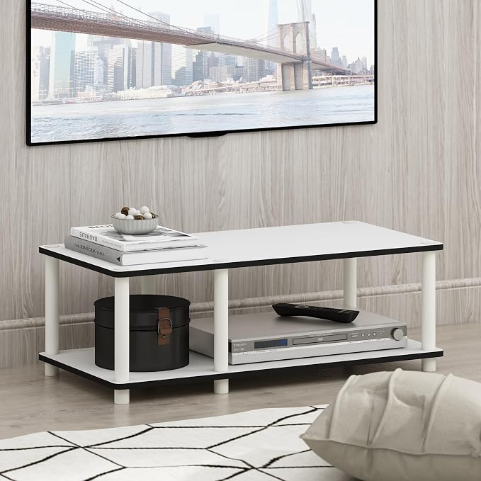 Furinno JUST TV Stand, 2-Tier No Tools Mid Entertainment Center - Image 2