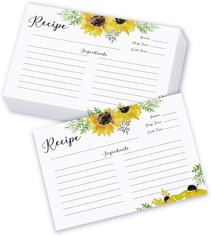 Outshine Recipe Cards| 50 Blank Recipe Cards | Double Sided Thick Card Stock - Image 7