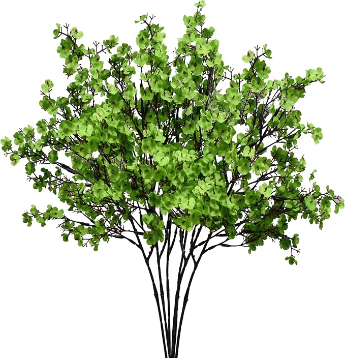 Mandy's 6 Bundles Artificial Green Baby’s Breath Flowers | 18.5 Inch Silk by Mandys
