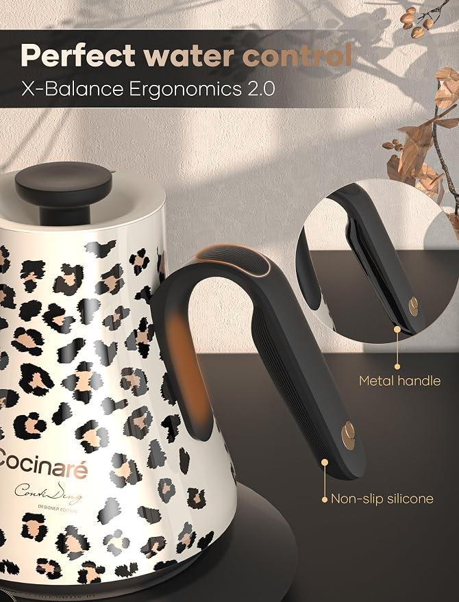 Cocinare Gooseneck Electric Kettle, ±0.5°F Precise Temperature Control - Image 8