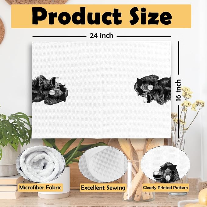 Funny Cocker Spaniel Kitchen Towels Set of 2, Funny Dog Kitchen Accessories - Image 6