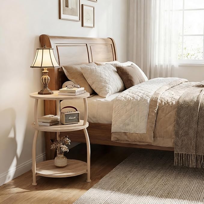 Round Side Table, 3-Tier End Table - Image 5