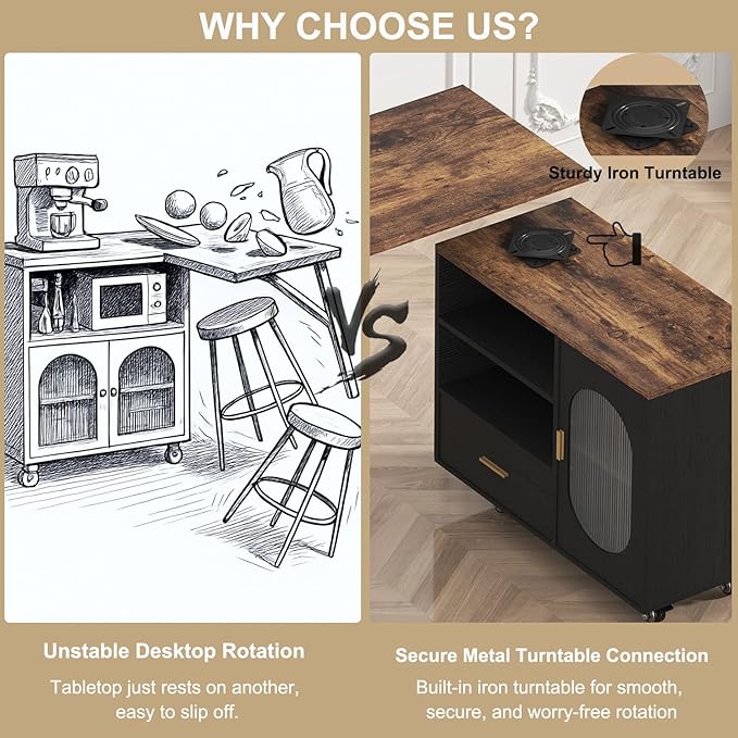 HSH 72" Rustic Kitchen Island - Image 3