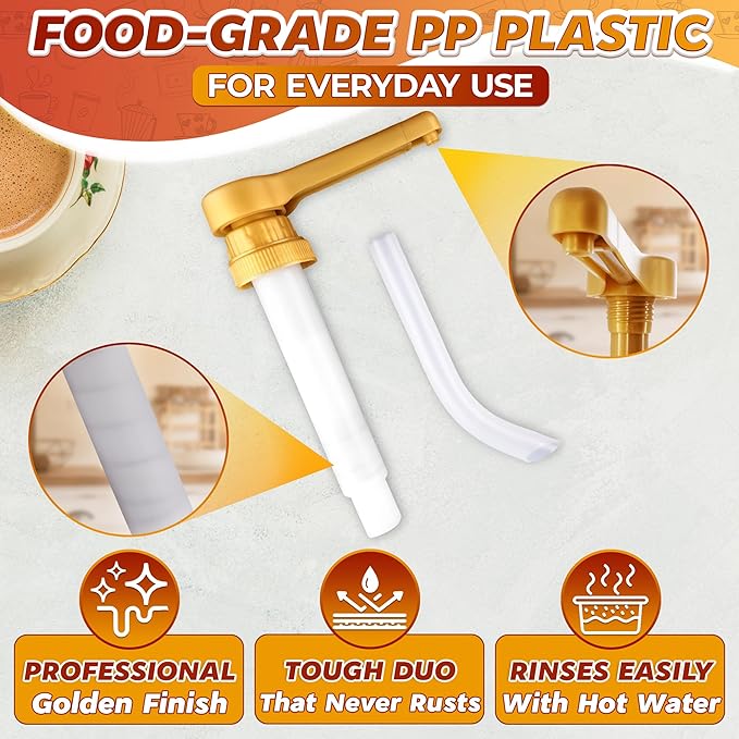 Pump for Coffee Syrup Bottle Set of 3 – Compatible - Image 3