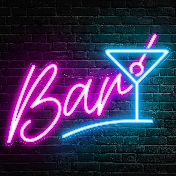 Kavaas Bar Neon Sign for Home Bar, LED Bar Sign for Man Cave Pub Cocktails Party by Kavaas