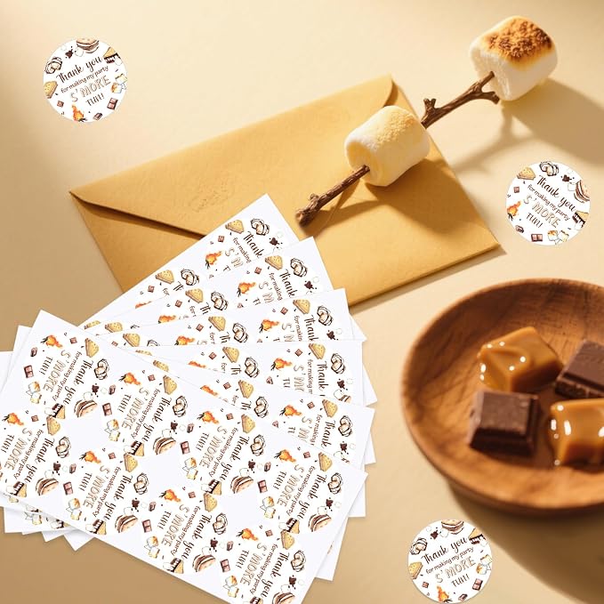 Serencatcher S'More Theme Thank You Stickers - Image 5