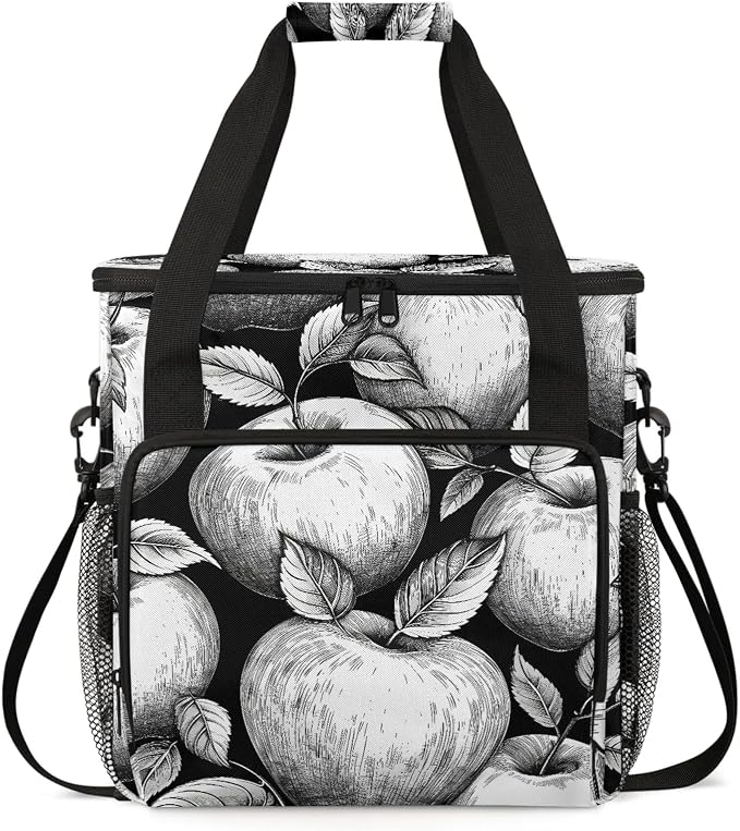 Black And White Apples Coffee Maker Carring Bag, Large Insulated Storage by Home