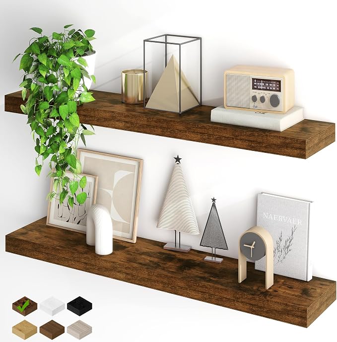 Fun Memories Floating Shelves for Wall, 40Inch Floating Shelves Set of 2 by FunMemories