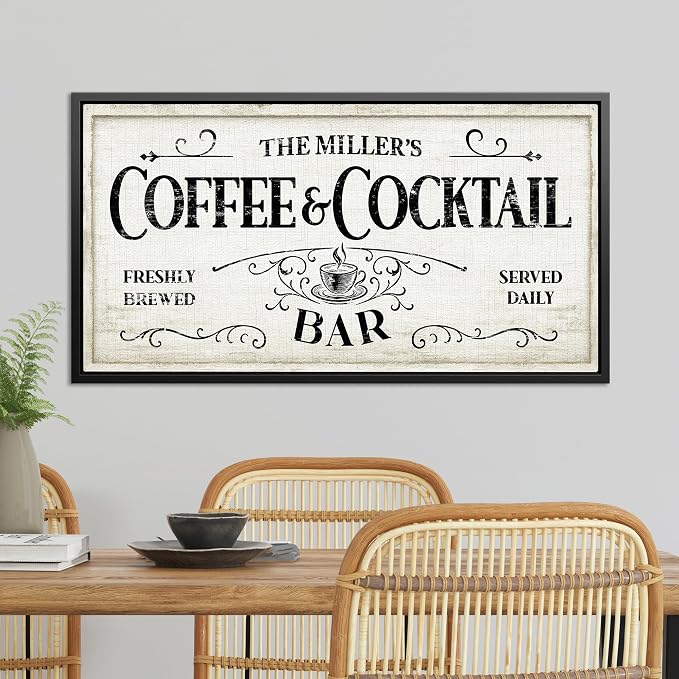 AWESOMETIK Personalized COFFEE COCKTAIL BAR Sign, Coffee Decor Set, - Image 3