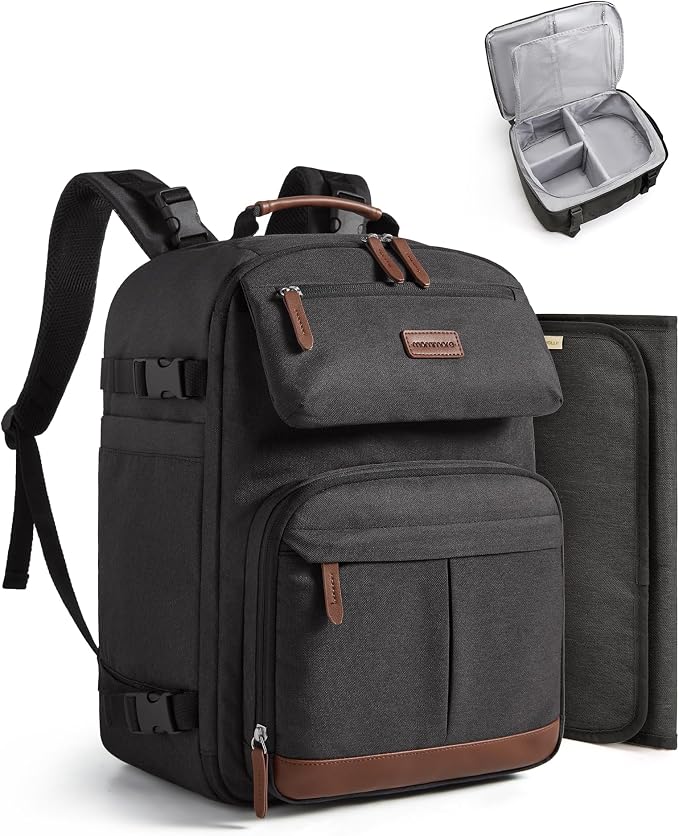 mommore Diaper Bag Backpack Multi-Pocket Travel Baby Bag by mommore
