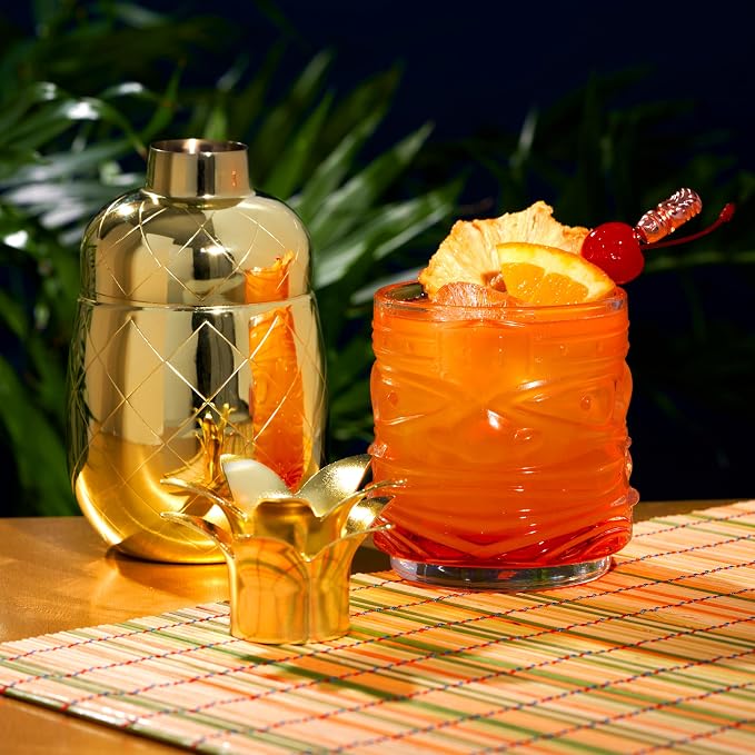 Viski Pacific Pineapple Cocktail Shaker – Tropical Themed Cocktail Shaker - Image 4