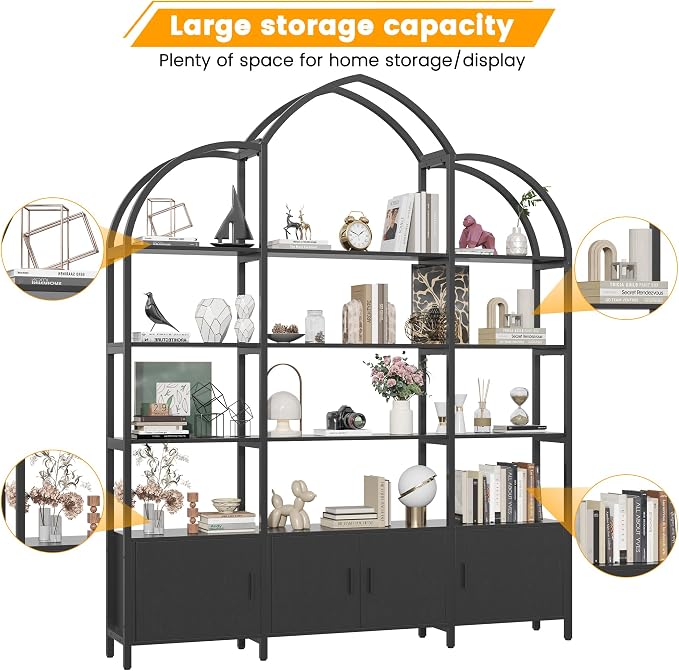 85.8" Tall Arched Bookshelf - Image 7