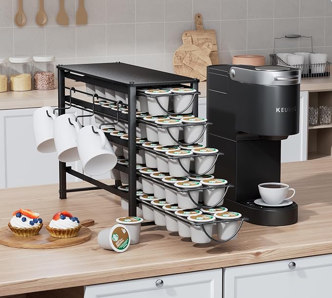 HFHOME Coffee Pod Holder For Counter, Pod Holder for K-cups, 5-tier Metal - Image 2