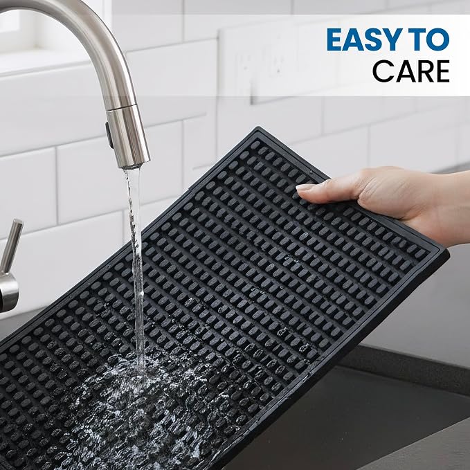 Oblong Large Rubber Bar Mat for Countertop 18"x12", Non-Slip & Spill Protection - Image 7
