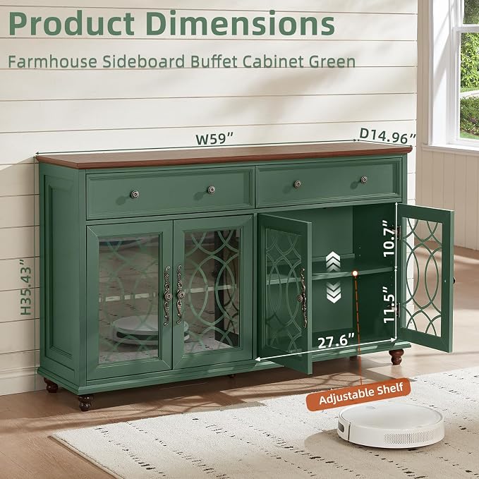 Joaxswe Large Sideboard Buffet Cabinet - Image 2