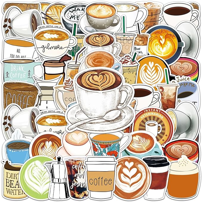 Dessert Coffee Stickers by Unknown