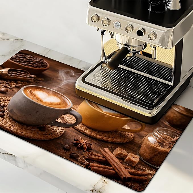 NYZE Coffee Mat Absorbent Non Slip Dish Drying Mat by GIVEYOUTHEBEST