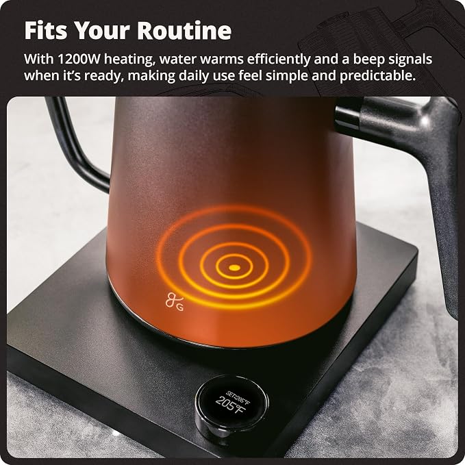 Greater Goods Electric Gooseneck Kettle, 1200W Stainless Steel - Image 5