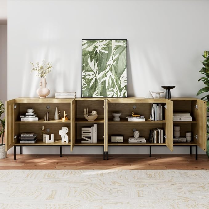 BVIUNTWO Buffet Cabinet with Storage, Sideboard Coffee Bar Cabinet with 6 Doors - Image 9