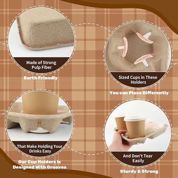 Mat Board Center, 75 Pack 2-Drink Cup Tray, Carrier - Image 5