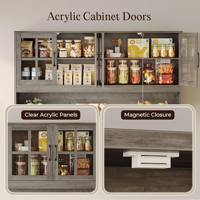 PRAISUN 71''H x 55.1''W Pantry Cabinet - Image 9
