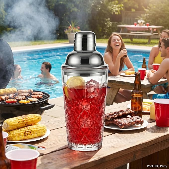 Elegant Glass Cocktail Shaker Set - Image 3